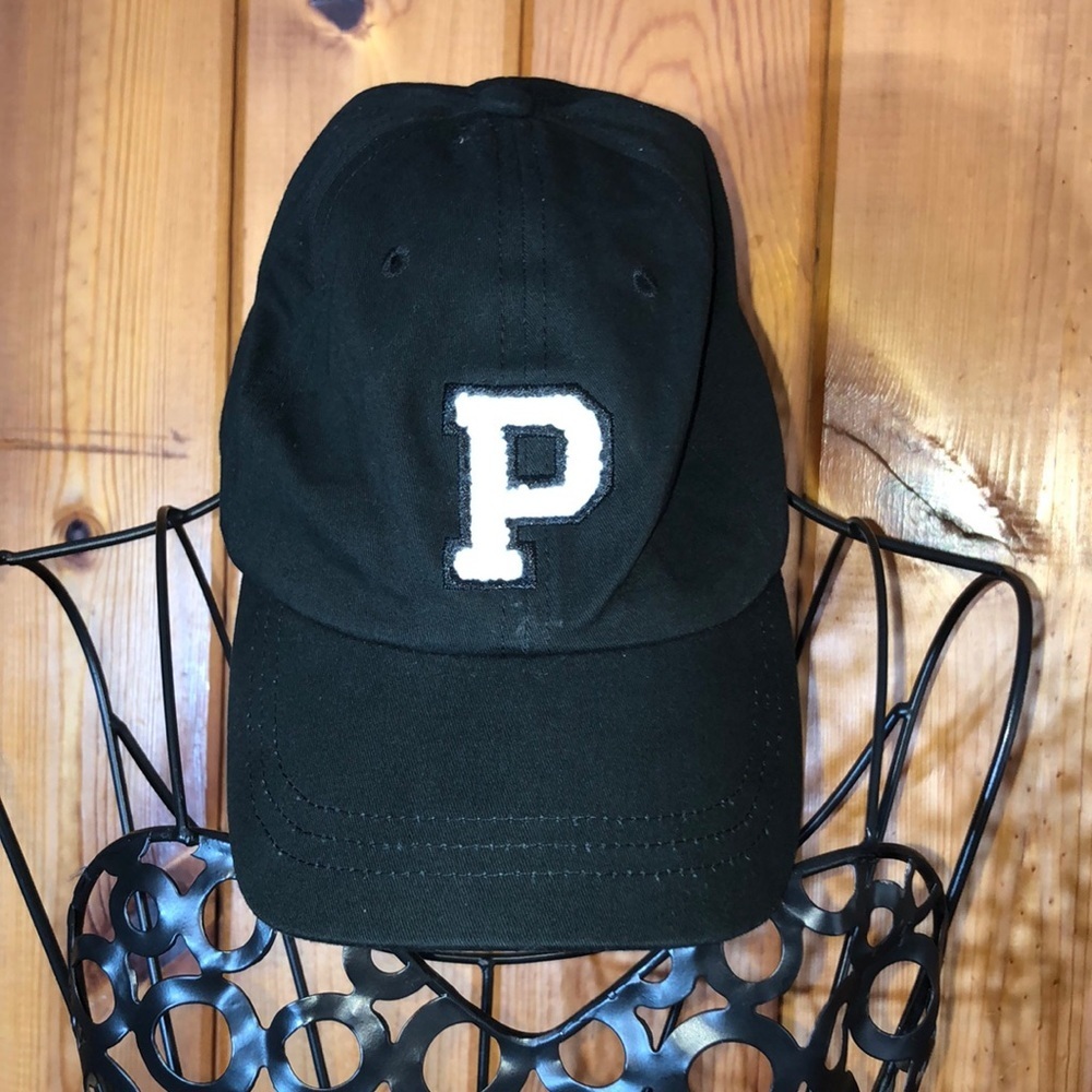 VICTORIA'S SECRET PINK BASEBALL CAP black HAT  ball cap one size adjustable​​